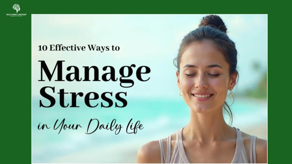 Woman practising mindfulness to reduce stress naturally on a beach